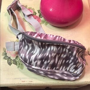 Gray and White Patterned Waist Bag
